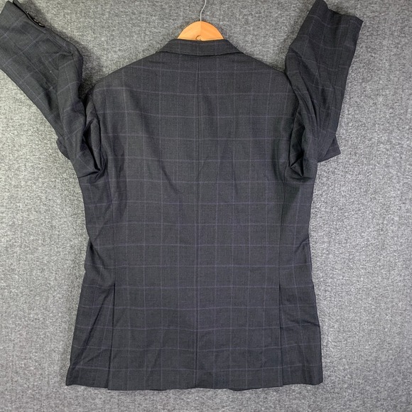 Etro Milano Blazer Jacket Men 44R Gray Windowpane Wool - Picture 9 of 16